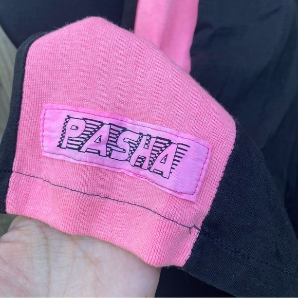 Vintage 90’s PASHA Racerback Neon Pink & Black Cover-Up Beach Sundress - Picture 6 of 6